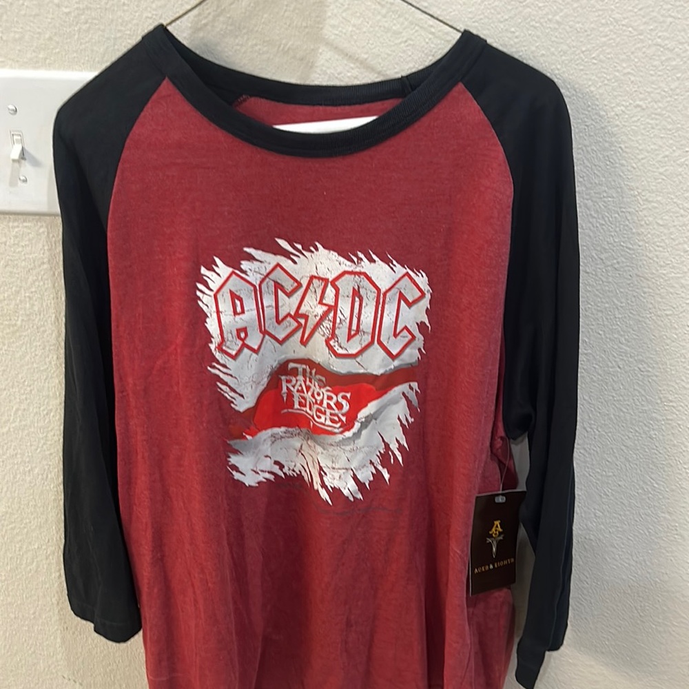 AC/DC Red and Black Long Sleeve Tee